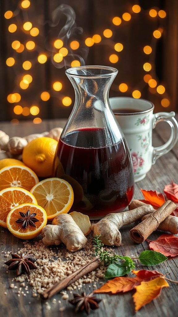 citrus ginger spiced mulled wine