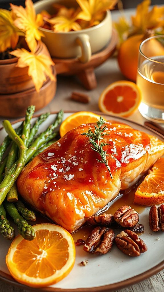 citrus maple glazed salmon