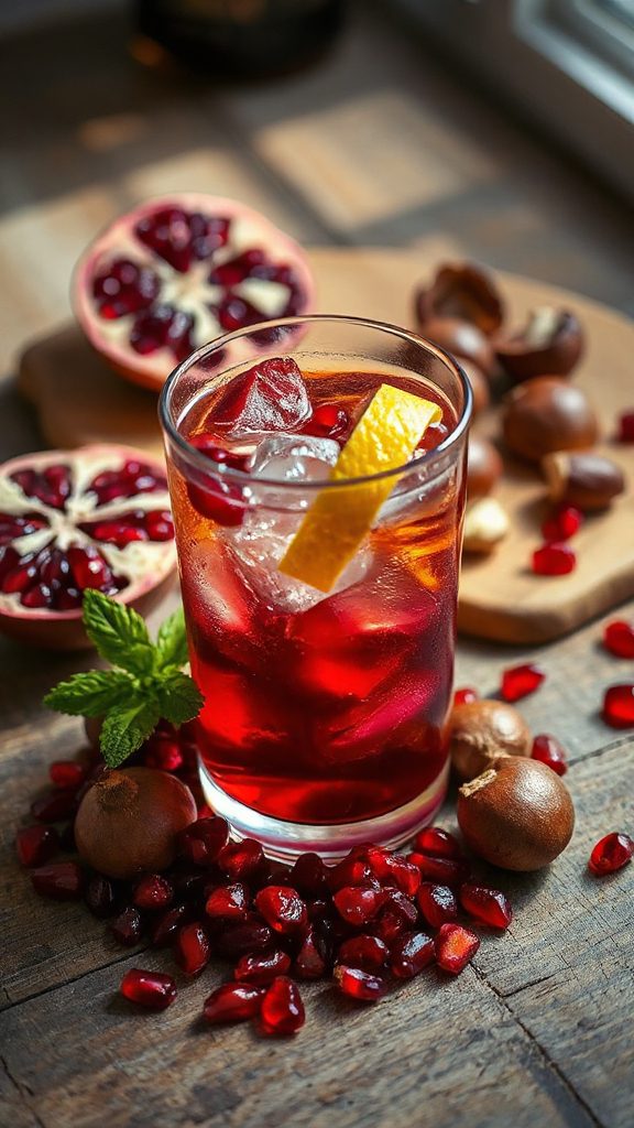 citrus mint whiskey cocktail