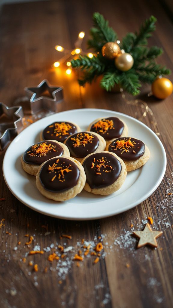 citrusy chocolate dipped cookies