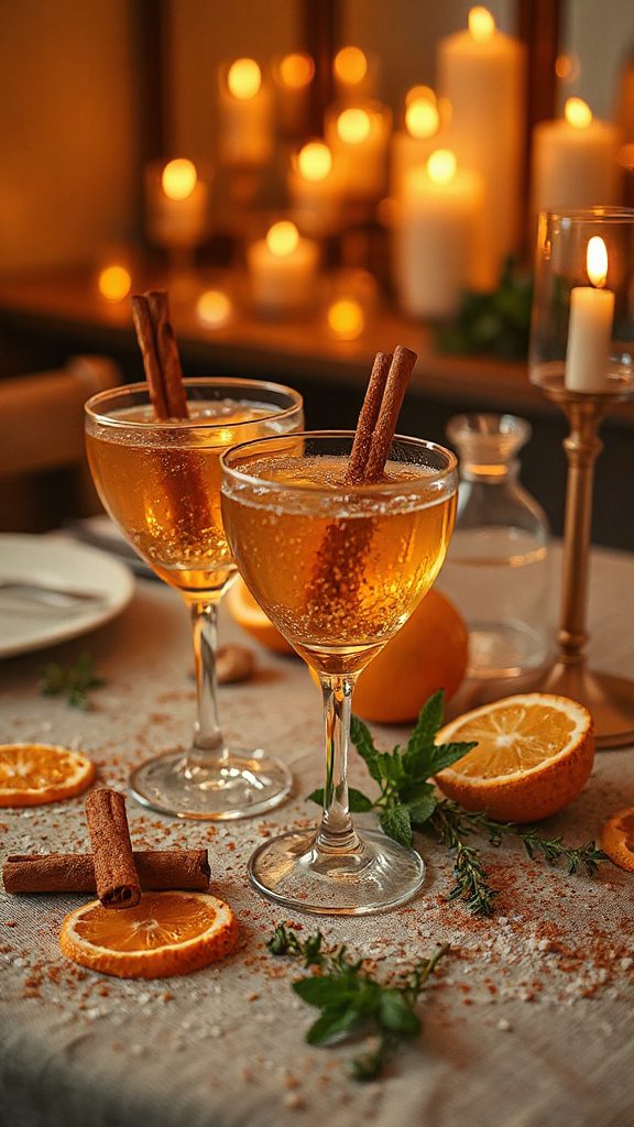 citrusy cinnamon sparkling cocktail