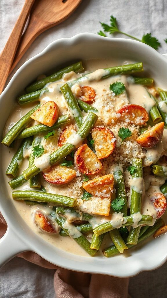 classic alfredo green bean casserole