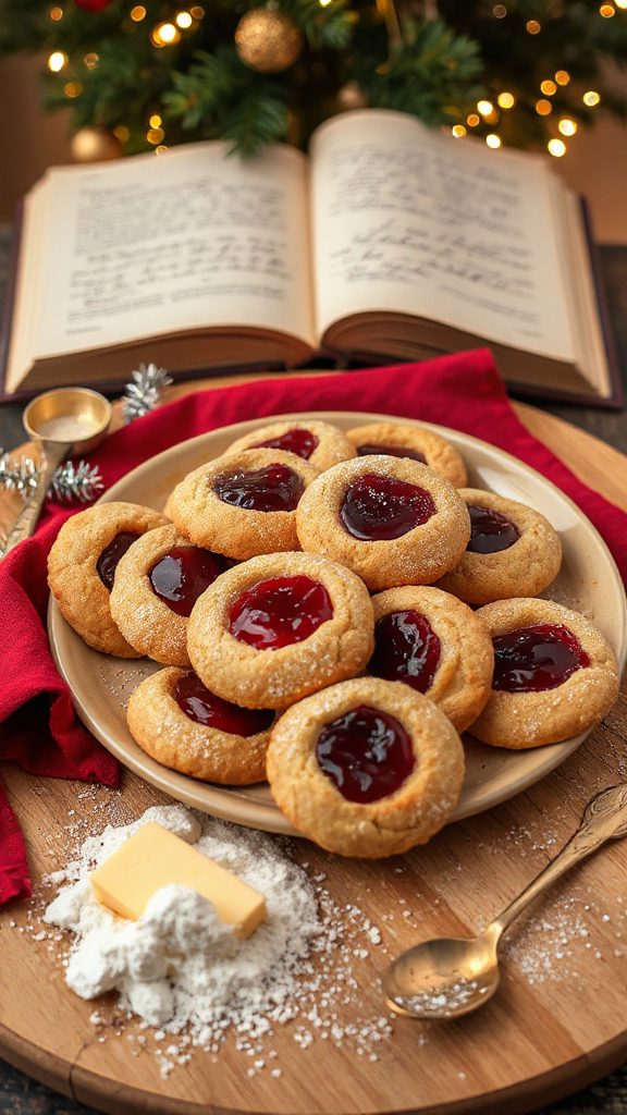 classic holiday thumbprint cookies