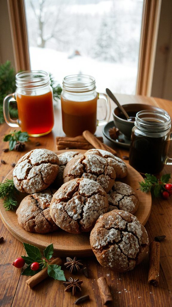cocoa molasses holiday cookies