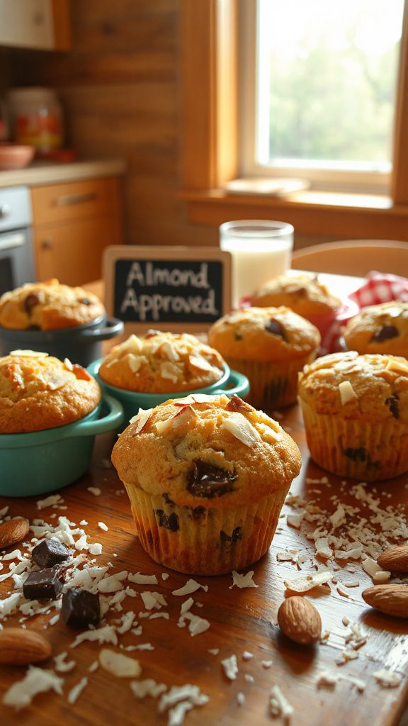 coconut almond chocolate muffins