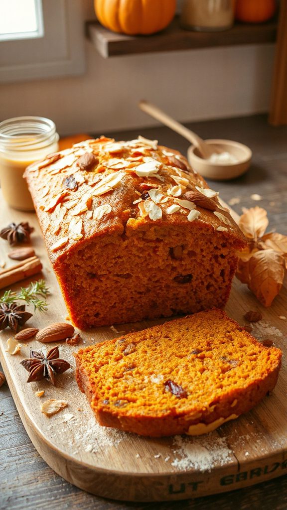 coconut almond pumpkin loaf