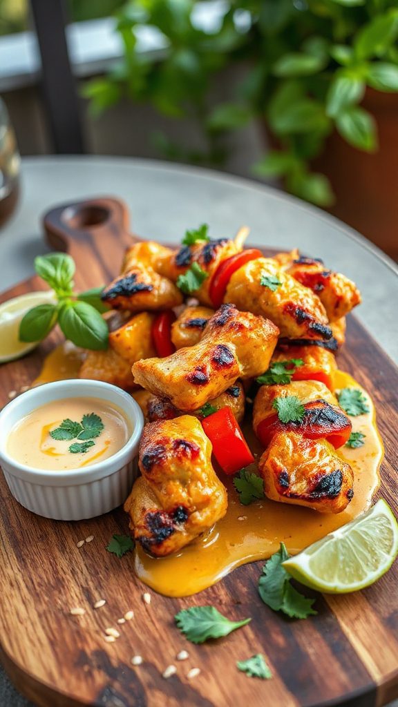 coconut curry chicken skewers