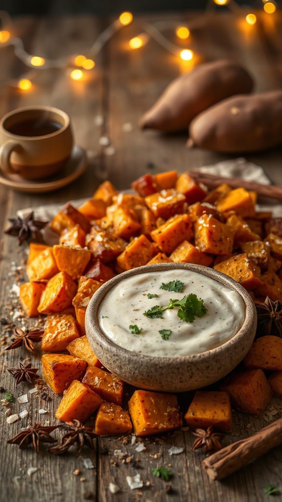 coconut curry roasted sweet potatoes