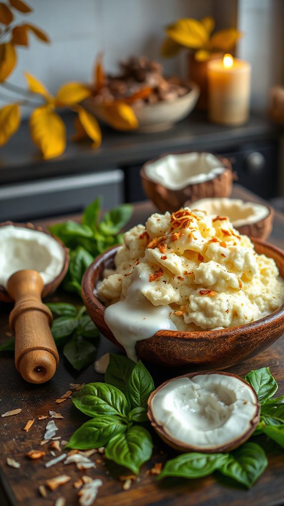 coconut galangal cauliflower mash