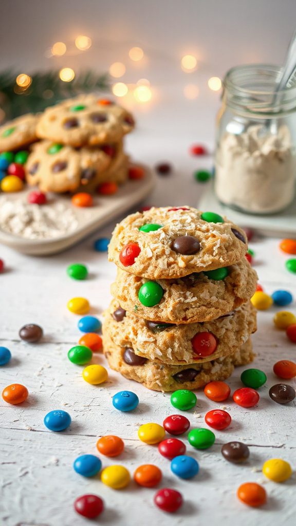 coconut m m festive cookies