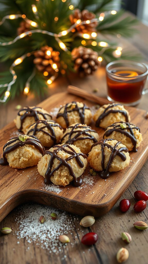 coconut macaroons with chocolate