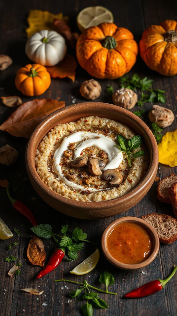 coconut mushroom rendang risotto