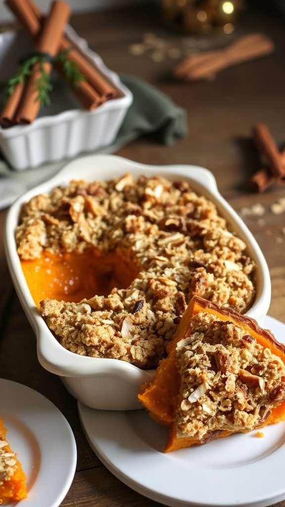 coconut oat streusel sweet potatoes