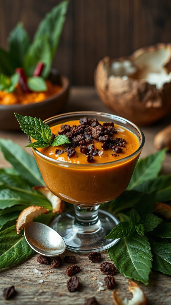 coconut pudding with rendang