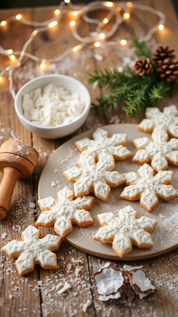 coconut snowflake holiday cookies