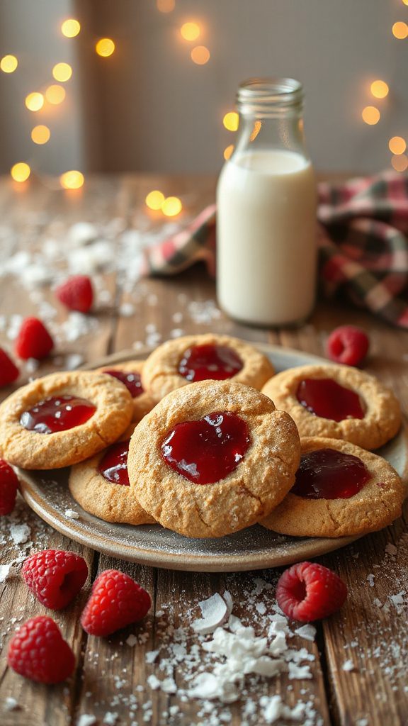 coconut sugar raspberry cookies