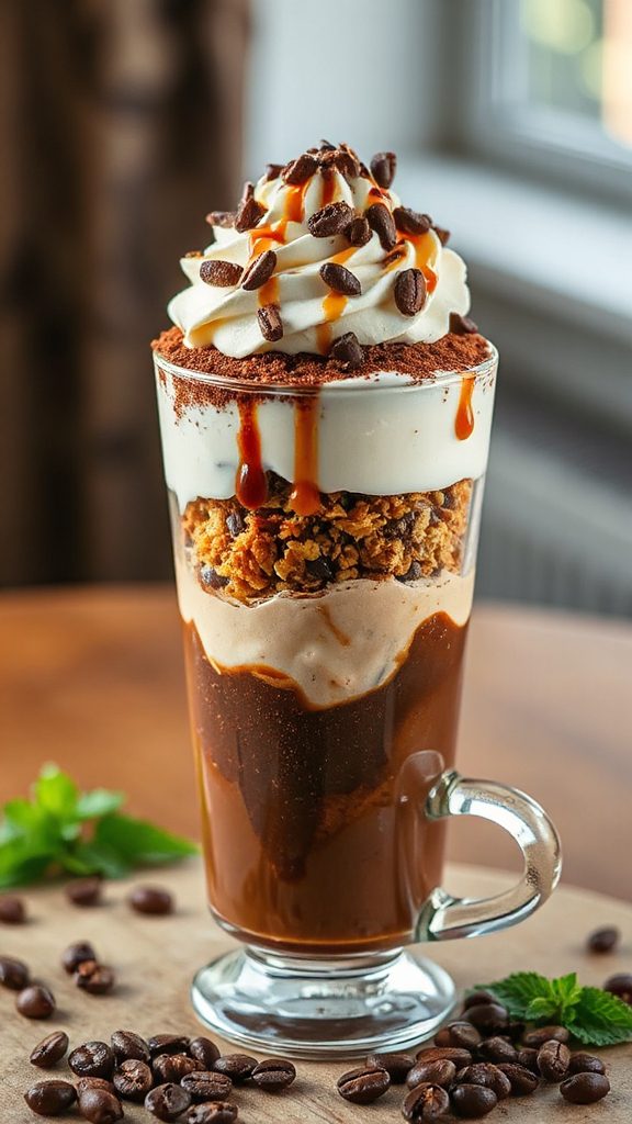 coffee yogurt granola parfait