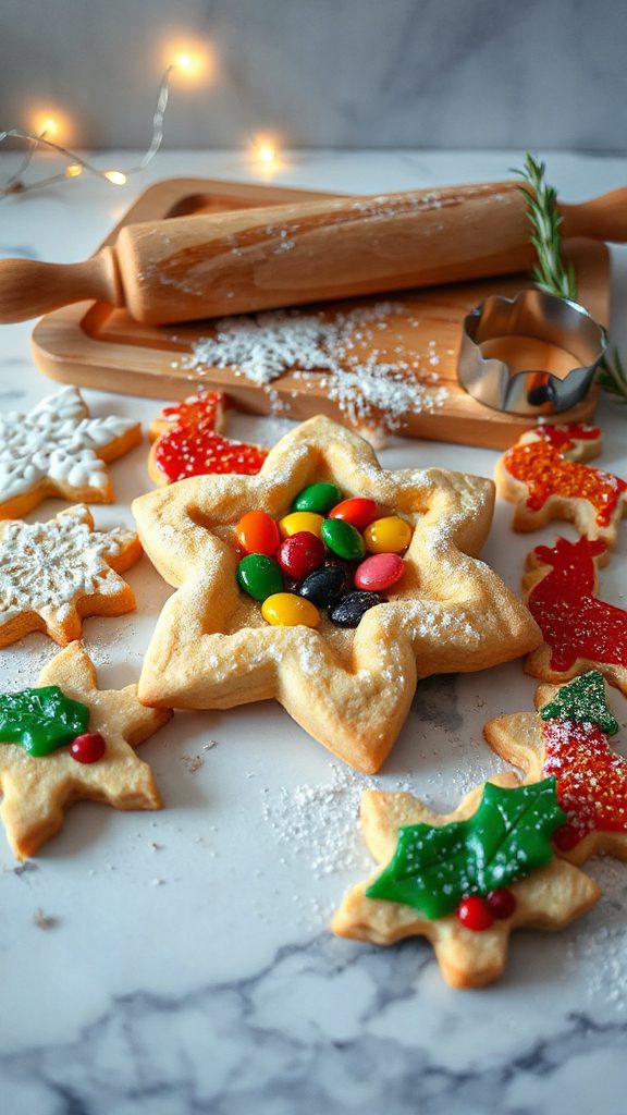 colorful candy stained cookies