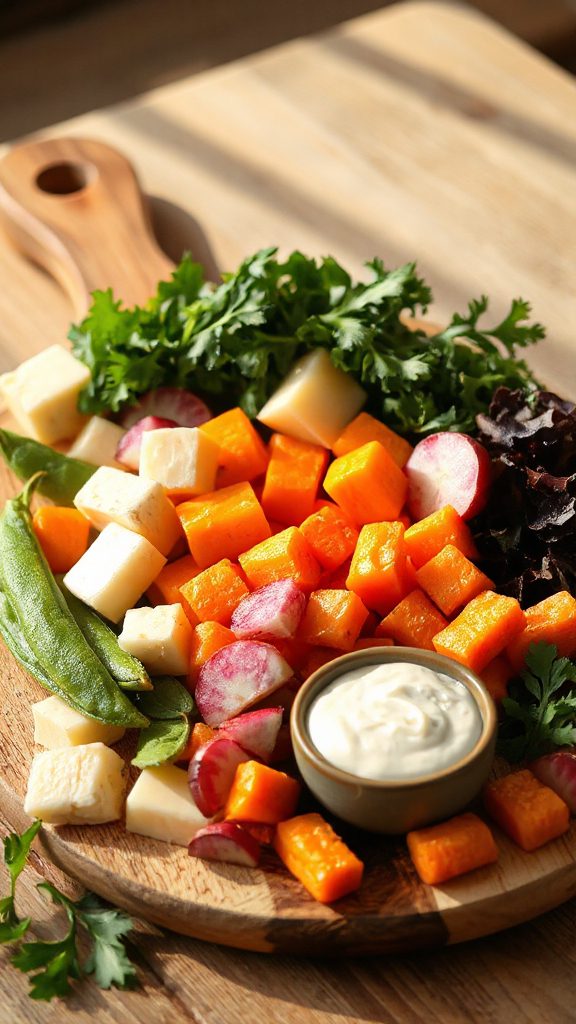 colorful cheese and veggies