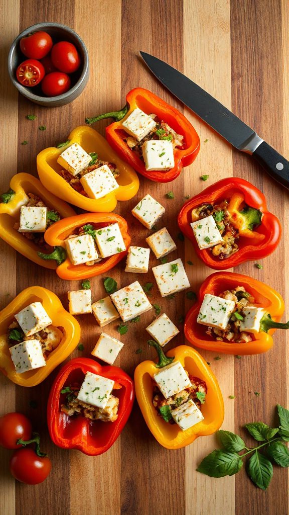 colorful cheese stuffed peppers