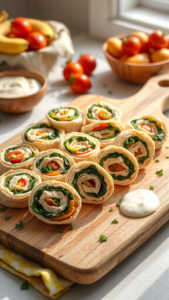 colorful chicken veggie wraps