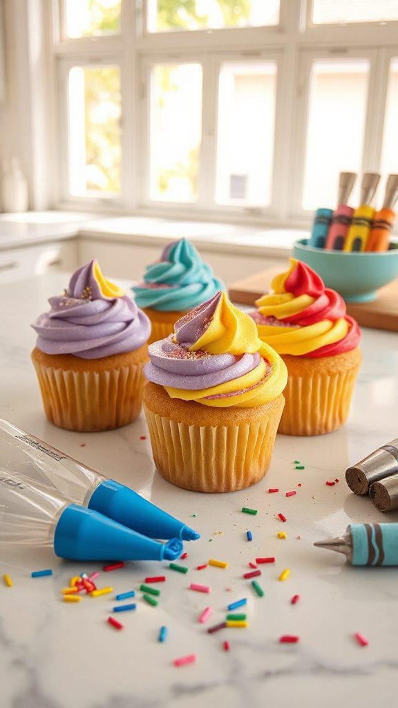colorful crayon box cupcakes