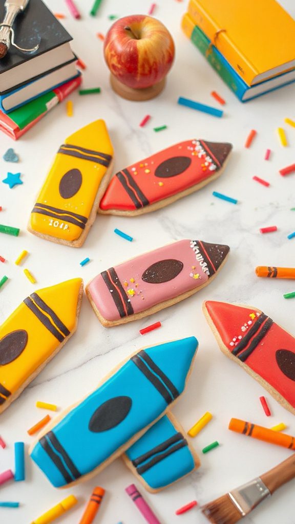 colorful crayon cookie treats