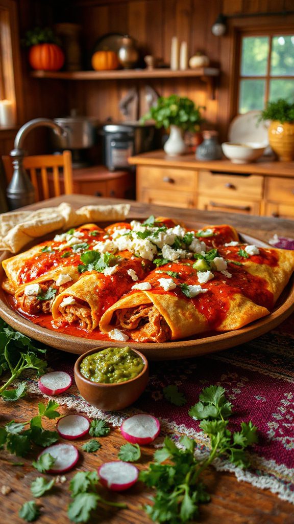 colorful enchiladas with annatto