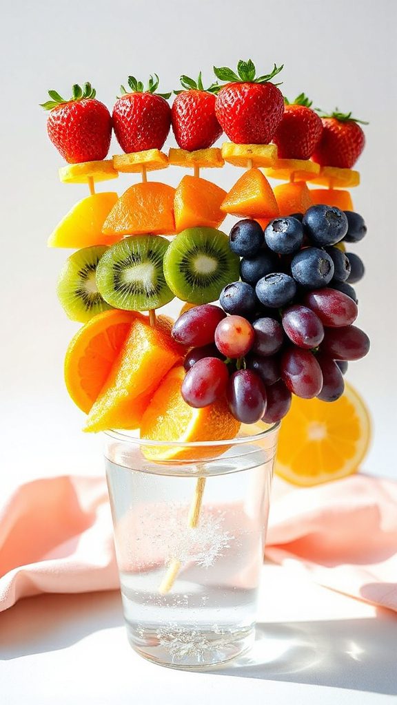 colorful fruit kabobs creation
