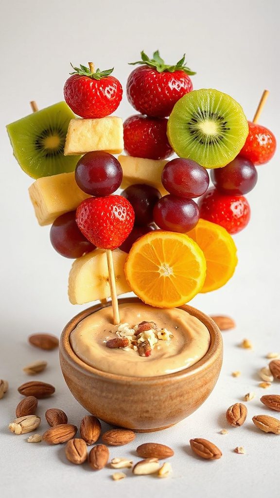 colorful fruit kabobs snack colorful fruit kabobs snack