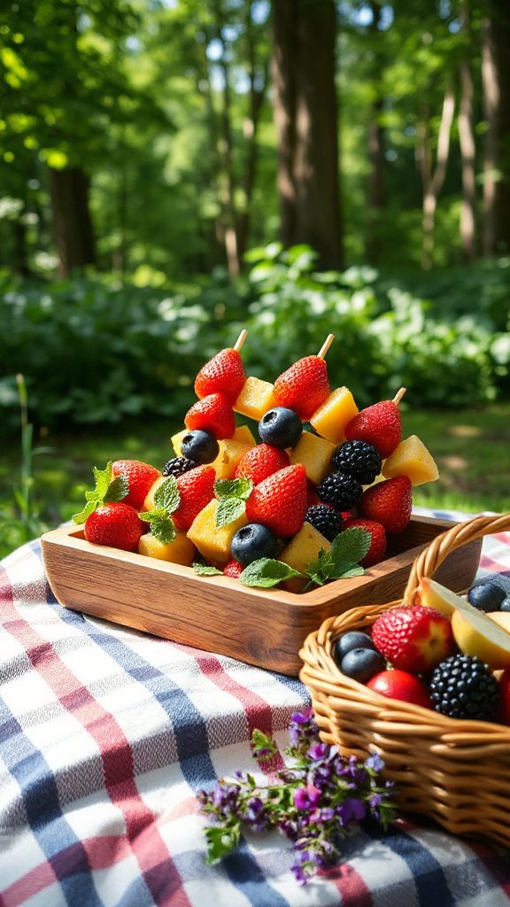 colorful fruit skewers delight