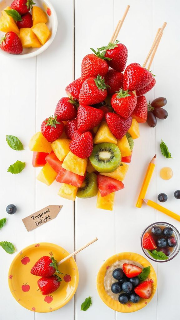 colorful fruit skewers fun