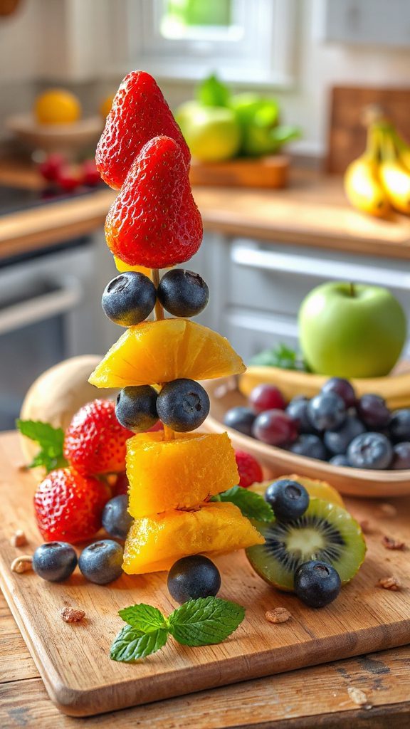colorful fruit skewers recipe