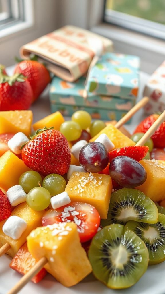 colorful fruit snack skewers colorful fruit snack skewers