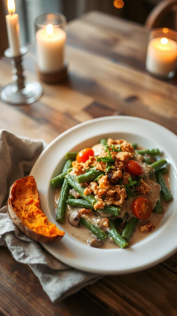 colorful green bean casserole