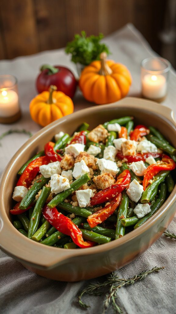 colorful green bean casserole
