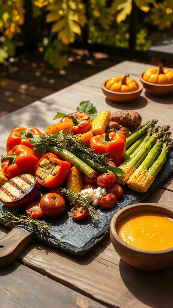 colorful grilled vegetable platter