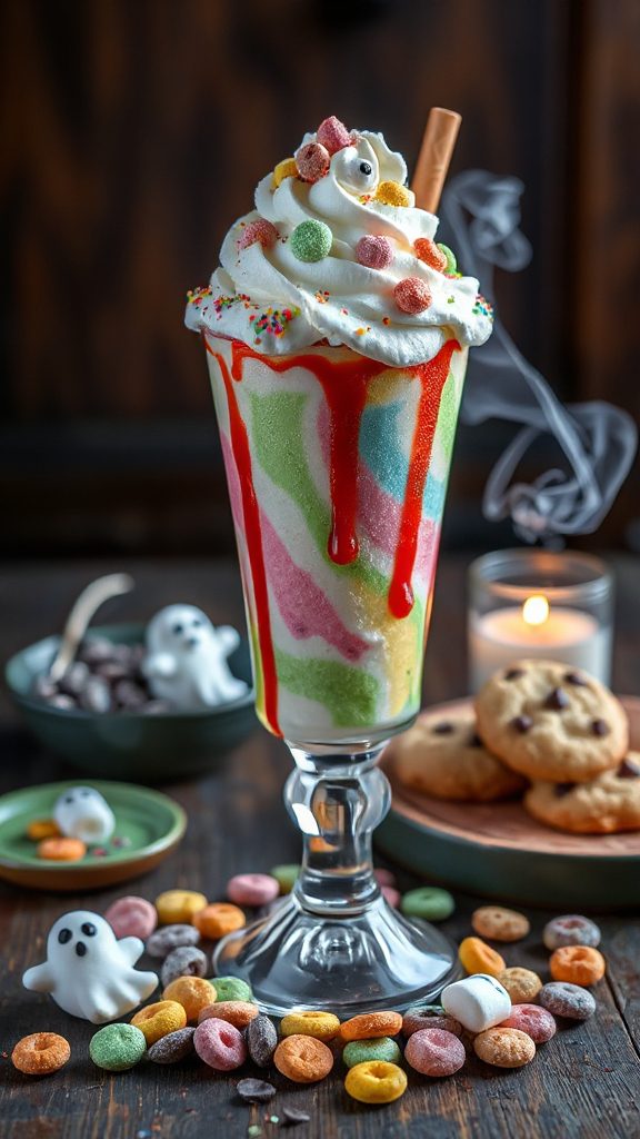 colorful halloween milkshake treat colorful halloween milkshake treat
