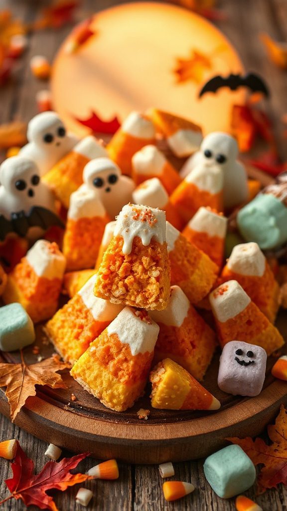 colorful halloween rice treats
