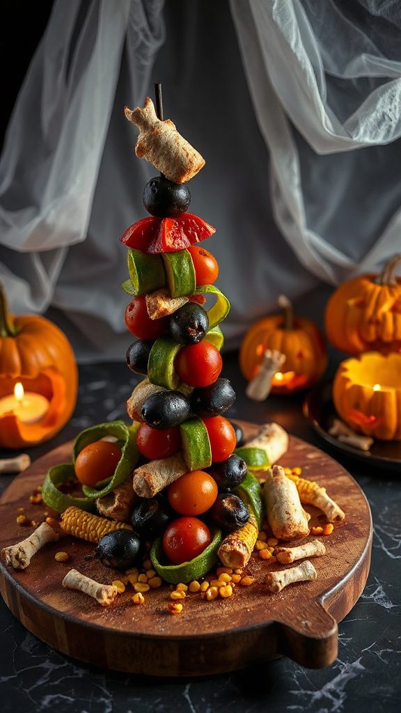 colorful halloween veggie platter