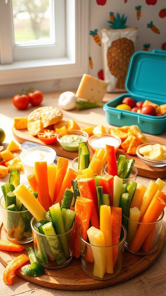 colorful healthy veggie snacks