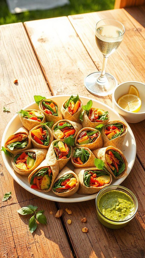colorful healthy veggie wraps