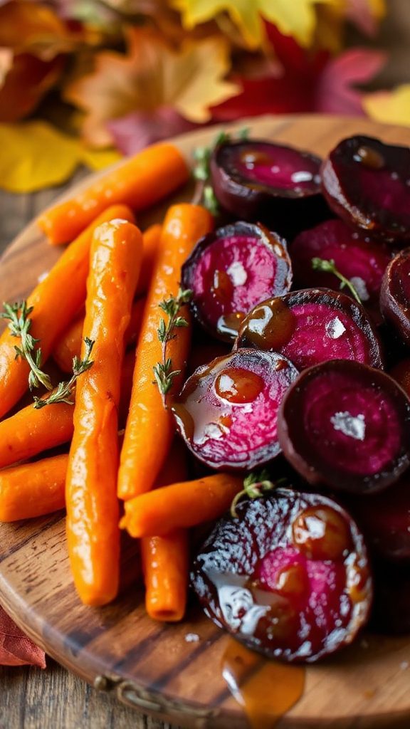 colorful honey glazed vegetables side