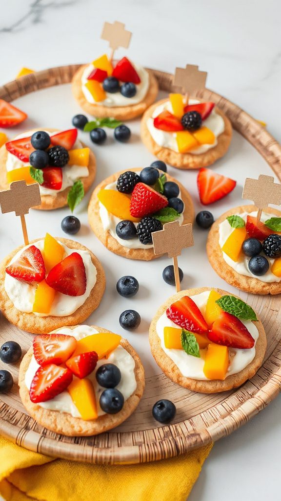 colorful mini fruit pizzas
