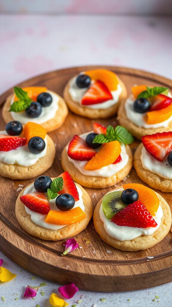 colorful mini fruit pizzas