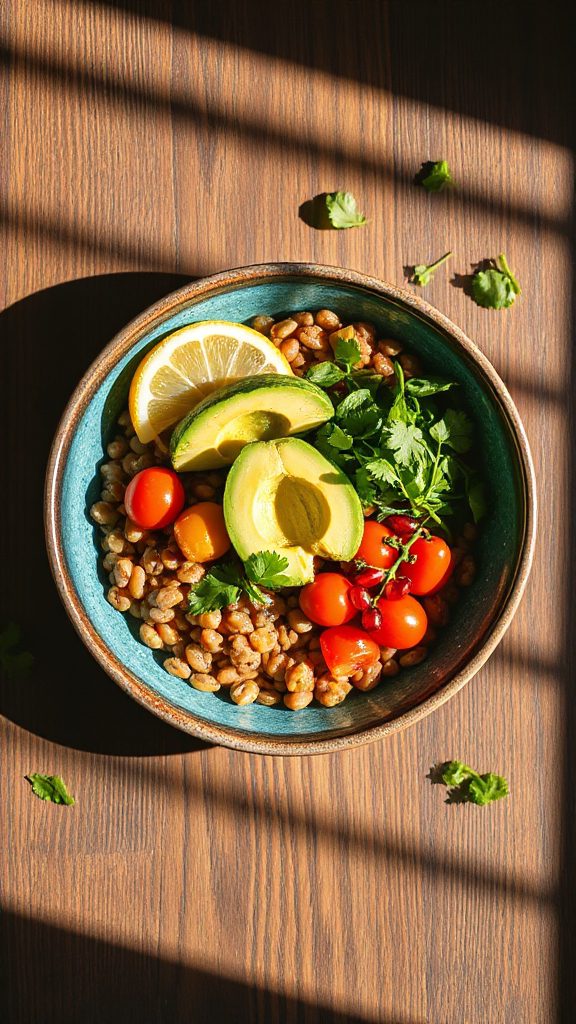 colorful nutritious lentil bowl
