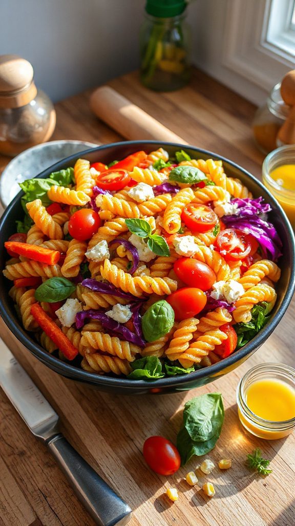 colorful nutritious pasta salad