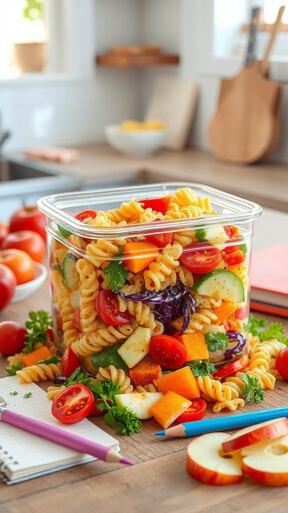 colorful nutritious pasta salad