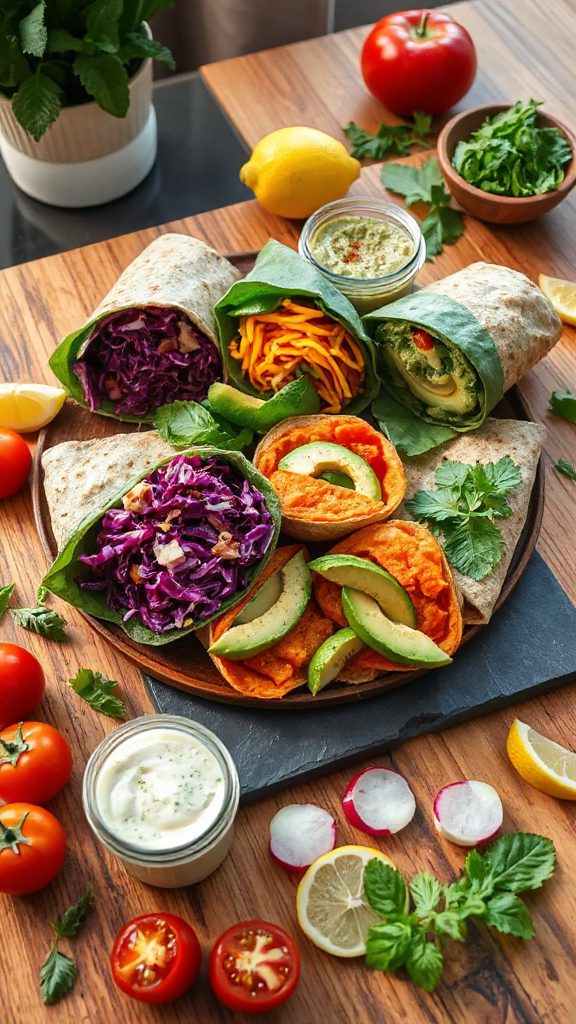 colorful nutritious veggie wraps colorful nutritious veggie wraps