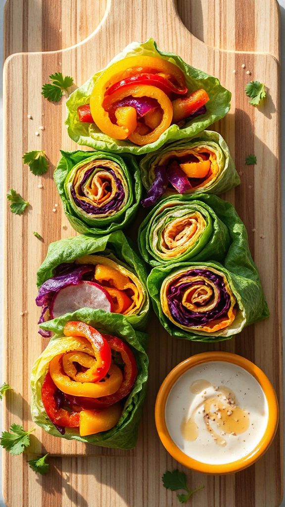 colorful nutritious veggie wraps